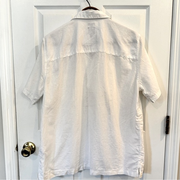 Gap Men’s Linen‑Cotton Resort Shirt – Optic White, Short Sleeve Like New - Large - Picture 7 of 7